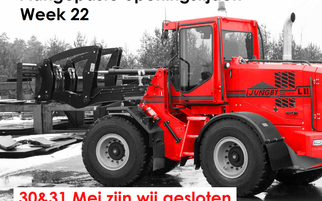 Aangepaste openingstijden rond hemelvaart!
